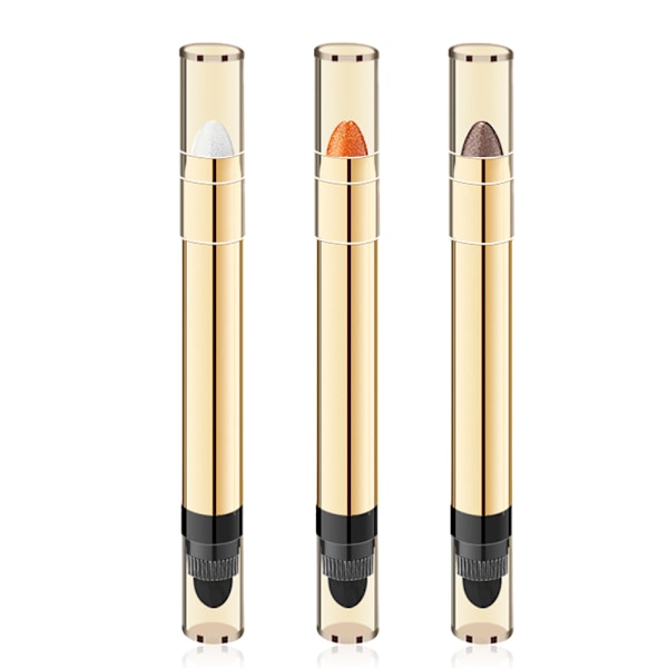 3 stk. Dobbeltsidet highlighter øjenskyggepen øjenskygge stick perle øjenmakeup