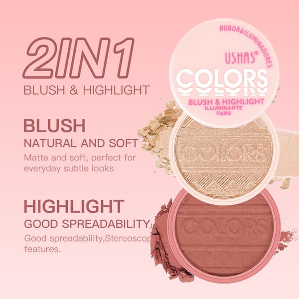 Vanntett og langvarig rouge UF083 highlighter + rouge