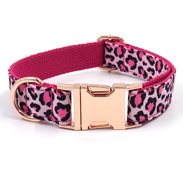 Halsband för hund med plastspänne, inspektör, svart rosa