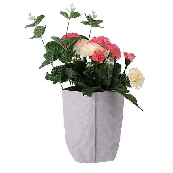 Vaskbar Kraftpapirpose Planteblomsterpotter Hjemmelagringskurver Organizer Bin 8 x 8cm