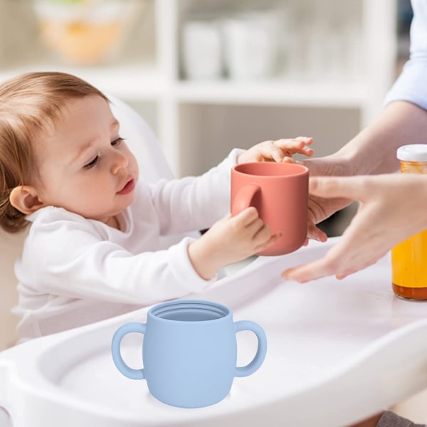 Silikonkopp for førskolebarn - Babytreningskopp med håndtak, egnet for barn over 6 måneder