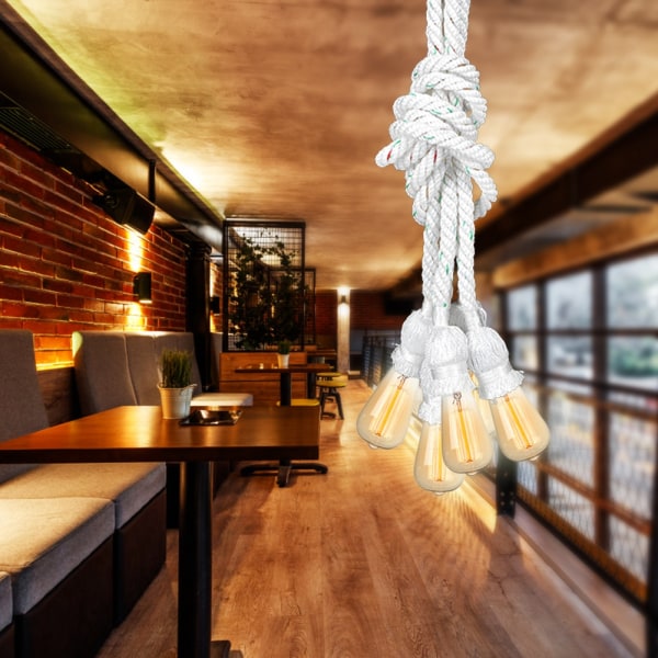 Landsby-stil Nylon Reb Chandelier Hængende Lampe Hjem