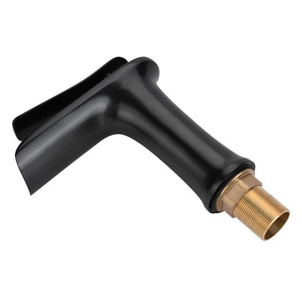 Solid Brass Enkeltgreps Blandebatteri Kaldt/Varmt Vannkran for Baderom Vask Kjøkkenvask Svart