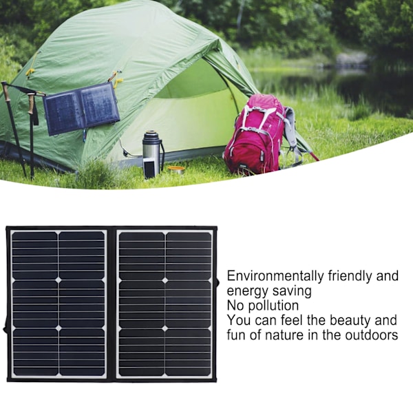 Solcellepanellader 40W 18V Vanntett Bærbar Lett Foldbar Solcelleladingspanel for Camping Sykling
