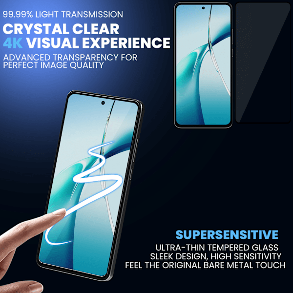 2-Pack Oneplus Nord CE4 Lite 5G Skärmskydd - Härdat Glas 9H - Super kvalitet 3D