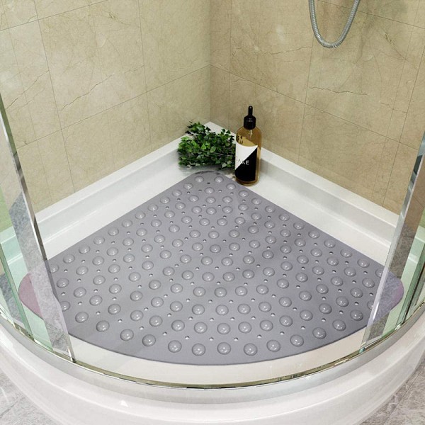 Sector Badrumsmatta 54*54cm PVC Sektor Halksäker Badrumsmatta för Duschrummatta med Sugkoppar Badkarmatta för Badrum