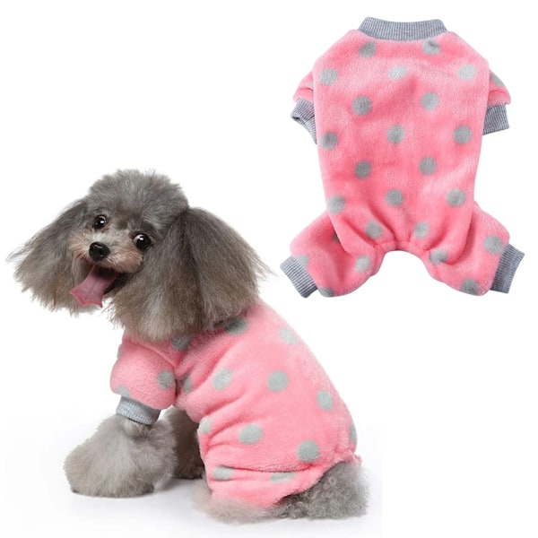 Vinterhund varm firbenet kæledyrs plys vintertøj kæledyrs hjem pyjamas