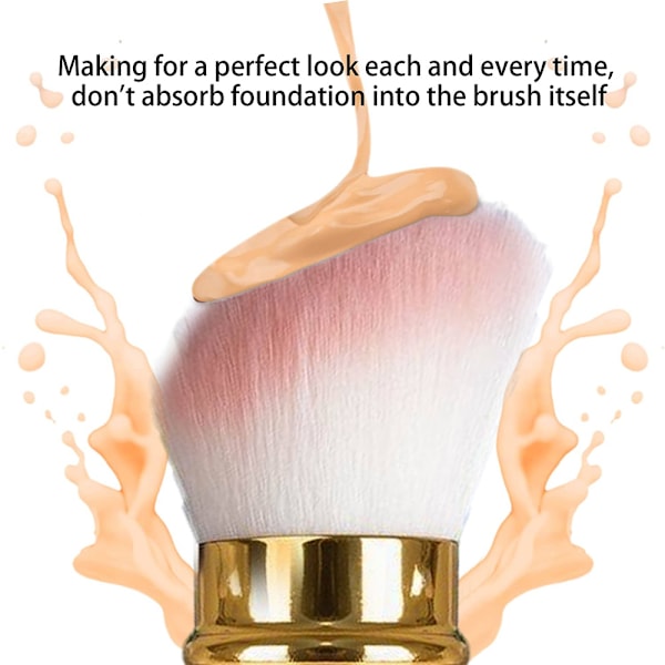 Retrakterbart Foundation Makeup-borste, Reseflatborste Bärbar Foundationborste med Skydd