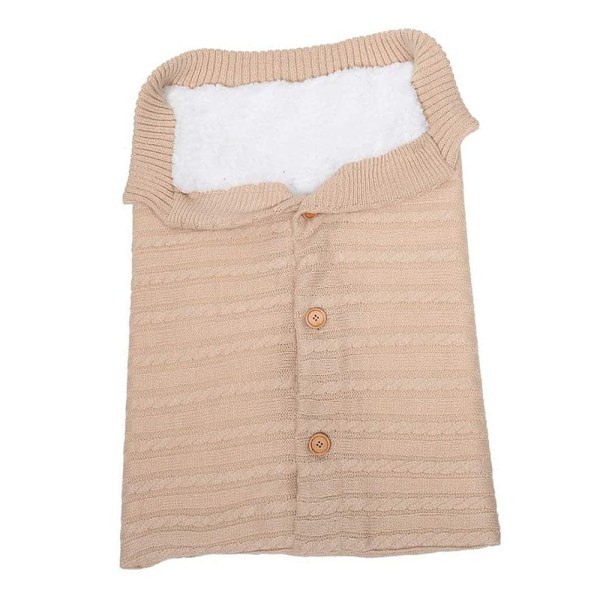 Unisex Spädbarnsfilt Mjuk Tjock Fleece Stickad Babyflicka Pojke Vagnomslag Nyfödd Babytillbehör