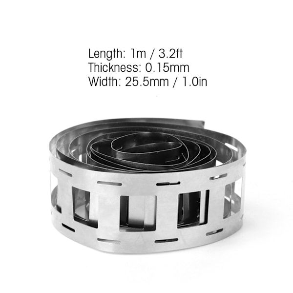 1m Pituus 0,15*25,5mm Nikkelivyö Li-ioniakku Nikkelikaista 18650 Li-ioniakuille (#2)