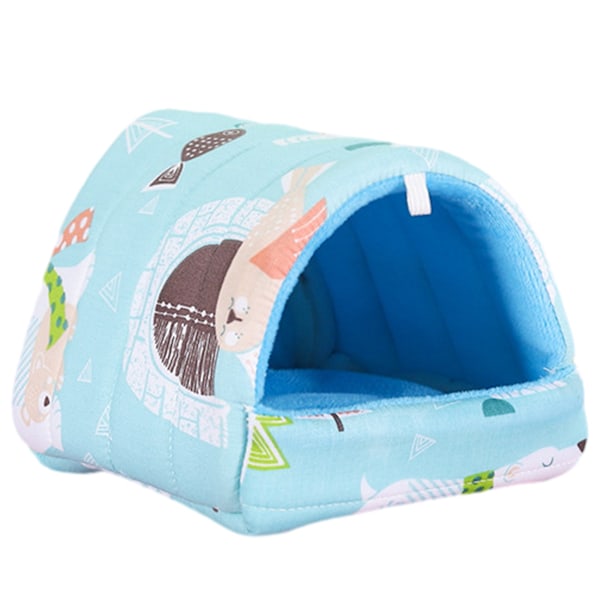 1 st blå hamster bomullsbo i fyra storlekar Välj holländsk gris blomgren Gren marsvin bo vintertillbehör