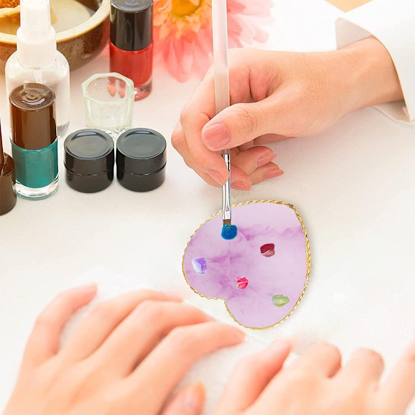2 st Hjärtformade Phnom Penh Resin Nagelkonstpaletter, Nagellackspalett Nagelkonst