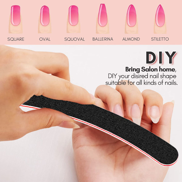 10 stk. Manicure Frosted Papir Dobbeltsidet