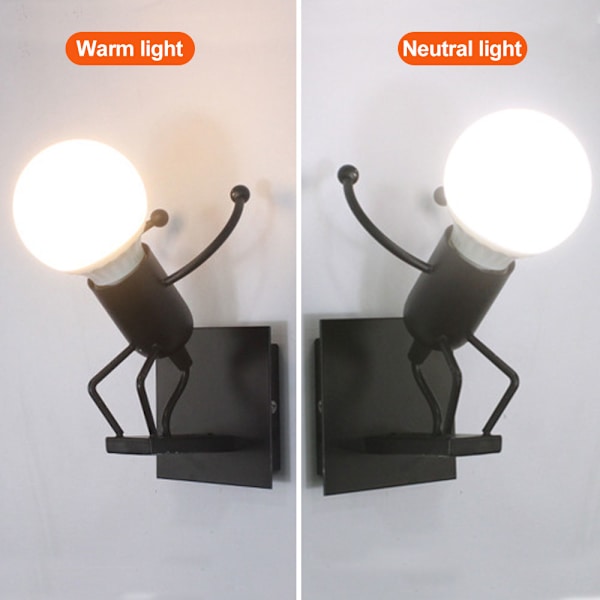 Metall vegglampe Barnefigur vegglampe Soverom mini
