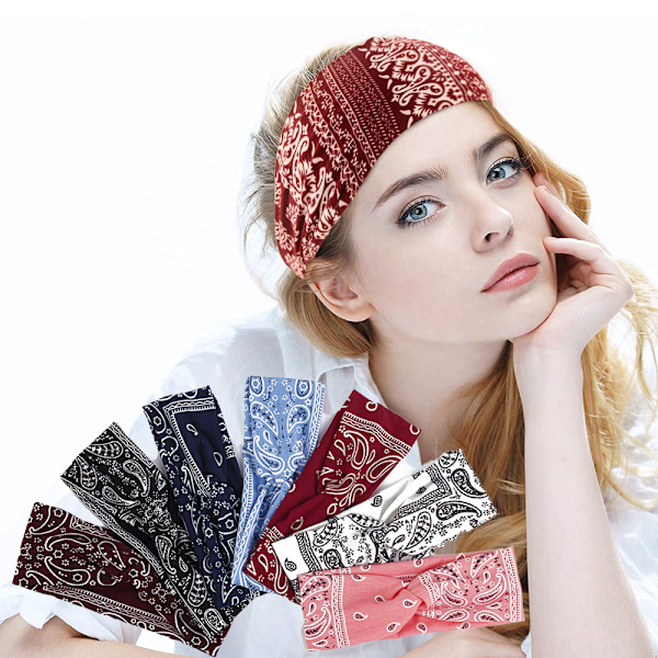 Brede pannebånd Knute turban pannebånd hårbånd Elastisk vanlig mote hårtilbehør for kvinner og jenter, barn