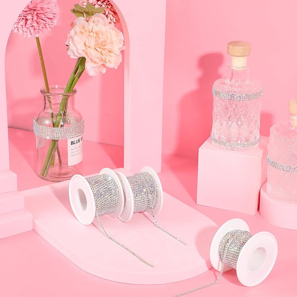 10 Yards Rhinestone Kæde Trim, Rhinestones Kæde til Håndværk, Syning, DIY, Smykker, Bryllup, Dekoration