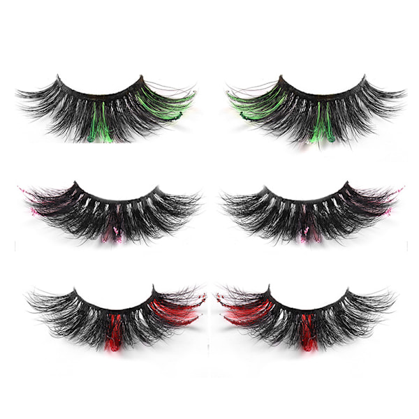 Glamnetic Ögonfransar, Fransar med Färg, Minkfransar, Ögonfransar för Makeup Fransförlängningar - 3 Par