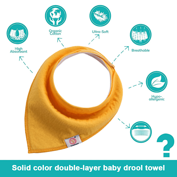 Baby Bandana Drool Bibs 10-pack - Spädbarnshaklappar för Pojkar, Flickor, Unisex för Tandsprickning och Dregling
