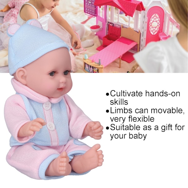 11 tum Babydocka Leksaker Mjuk Bedårande Rörliga Leder Återfödd Babydockor med Kläder #2