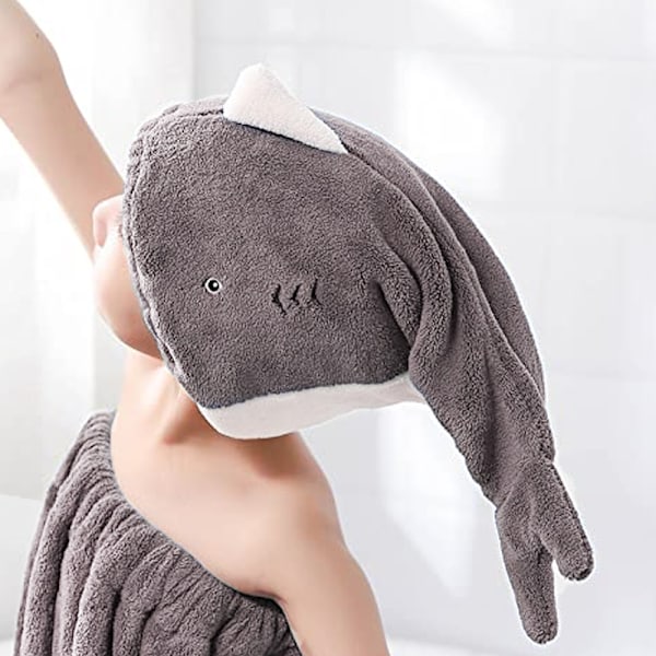 Hårhandduk för barn, flickor, söt tecknad film, absorberande, snabb torkning, badinpackning för bad, spa