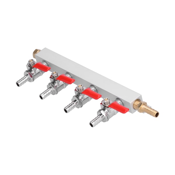 4-vägs CO2-gasdistributionsrör med 5/16-tums öl integrerat