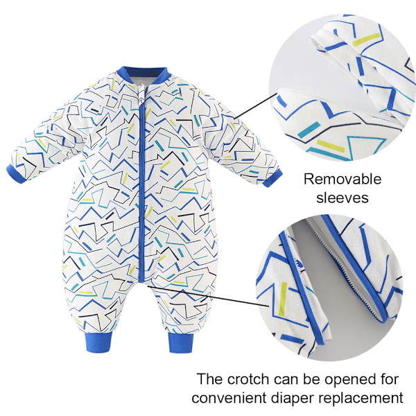 Nyfødt Baby Ribbet Strikket Bomuld Langærmet Romper Lange Bukser Ensfarvet Outfit (blå)