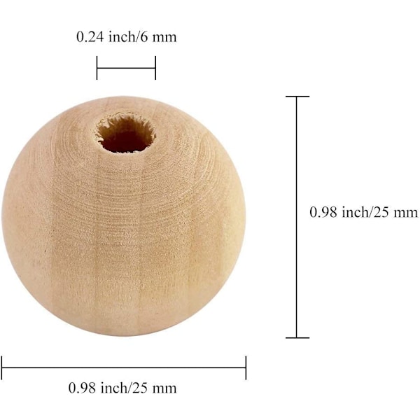 120 stk Ubehandlede Naturlige Runde Treperler