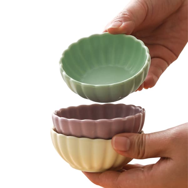 Ceramic Sauce Bowl, Mini Side Dish, Spice Bowl/Sushi Sauce Dipping Bowl, Snack Serving Bowl, Ceramic Small Plate Set