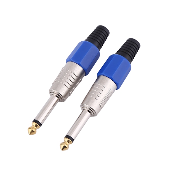 6,35 mm Trådkontakt Mono Audio Jack Förstärkarpluggar för Mikrofon 6,35 Kärnkabel 3 par