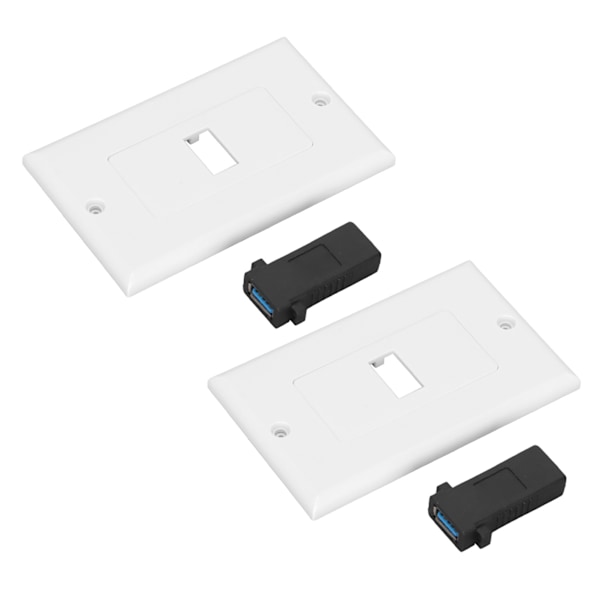 2 stk USB 3.0 Veggplate Rask Lading Dobbel Port USB3.0 Sokkelpanel for Hjem Kontor Hotell