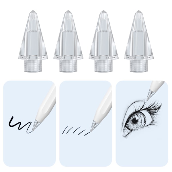 4 stk. Præcise udskiftningsspids til Apple Pencil 1. og 2. generation, slidstærke metalspidser