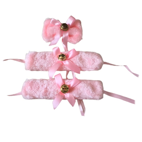 Kattkostymtillbehör Set Kattklockor Rosetter Halsband Armband för Halloween Jul Festdräkt
