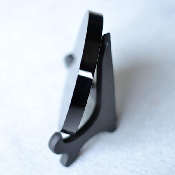 Naturlig Krystallstein Obsidian Speil Alene Skive Flat Hjem Dekorative Ornamenter Brakett 20cm