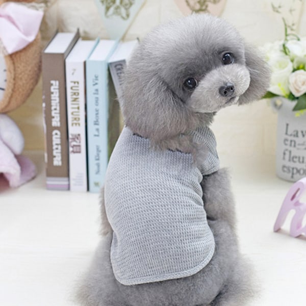 2 Styk Bomuld Sommer Pet T-shirts, Katte Hunde Tee Shirt, Ærmeløs Vest Hundetøj til Mellem Lille Hund