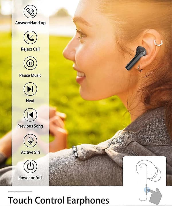 Trådlösa hörlurar för Acsergery-telefon In-ear-hörlurar Bluetooth 5.1 True Wireless-öronsnäckor present