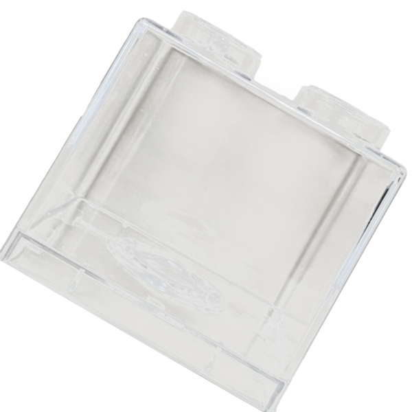 Kirkas rahaa säästävä pankki rakennuspalikkamuotoilu suorakulmainen läpinäkyvä kolikoiden säästölaatikko lapsille pojille tytöille valkoinen 8,9x8,9x9,2cm / 3,5x3,5x3,6 tuumaa