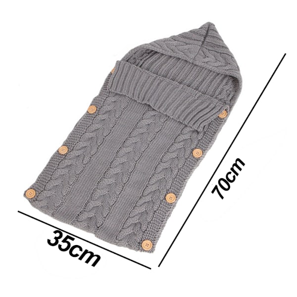 Nyfödd Baby Wrap Swaddlefilt Stickad Sov-Säck