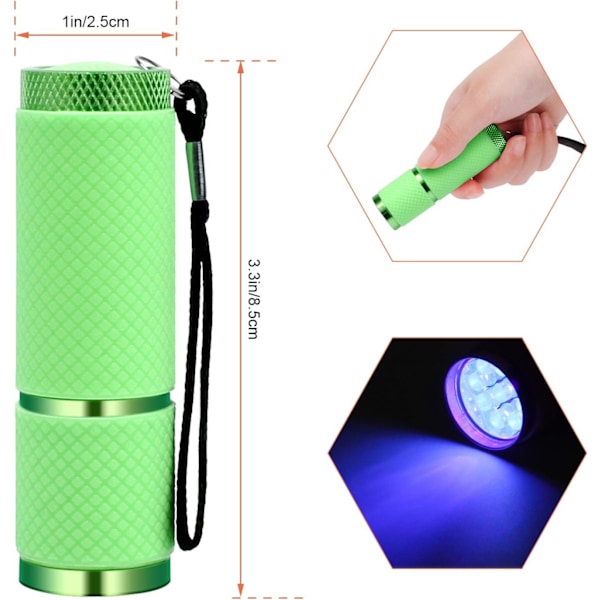 LED-ficklampa, små glödlampor med 9 LED-lampor, bärbar ljusnagel torkare för nagelgel