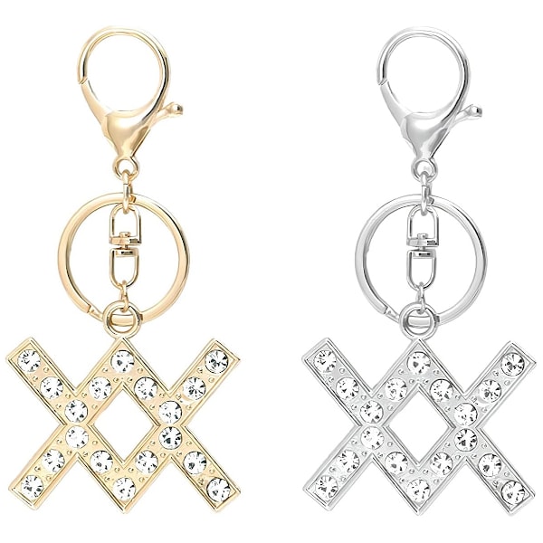 2 stk. Konstellations Nøglering, Guld og Sølv, Legering Rhinestones Nøglering, Nøglering Tilbehør