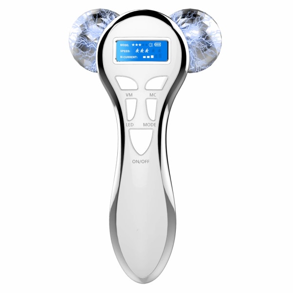 4D Microcurrent Face Massager Roller, Electric Beauty Facial