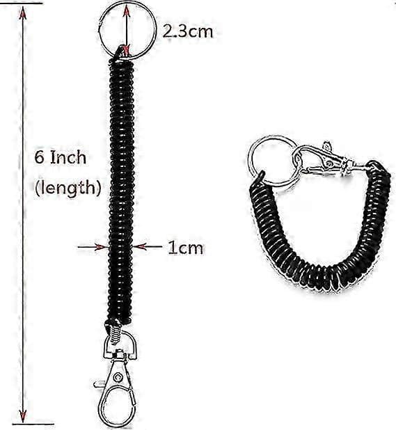 Stretchable Spiral Keychain, 2 Pcs Coil Keychain Stretchable Key Ring with Clip, Safety Spring Key Holder with Carabiner