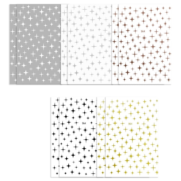 10 Ark Stjärnformade Nagelklistermärken Dekaler Självhäftande Nagelkonst Dekoration, Kvinnor och Flickor DIY Nagelkonst, 10*8cm