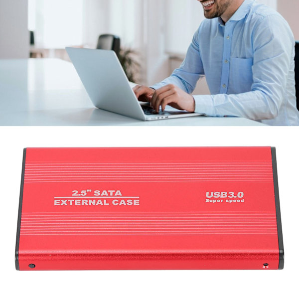 HDD-hölje Plug and Play 3TB USB3.0 SSD Hårddisklåda för Bärbara datorer/OS X Extern Datalagring Röd