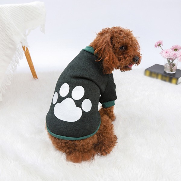Husdjurströja fleece tryckt husdjurskläder husdjur höst och vinter varma kläder hund tvåbenta kläder