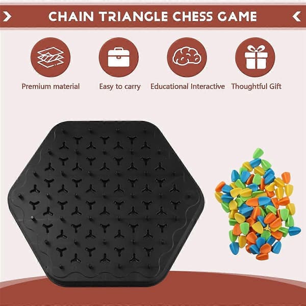 Chain Triangle Chess Game Triggle Rubber Band Game Educational Interactive Game Battle Set for Family
