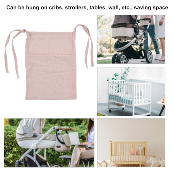 Baby Sängförvaring Hängande Väska Stor Kapacitet Enkelt Rutnät Design Lätt Vikt Rosa Leksaksförvaring Hängande Väska för Barnvagnar