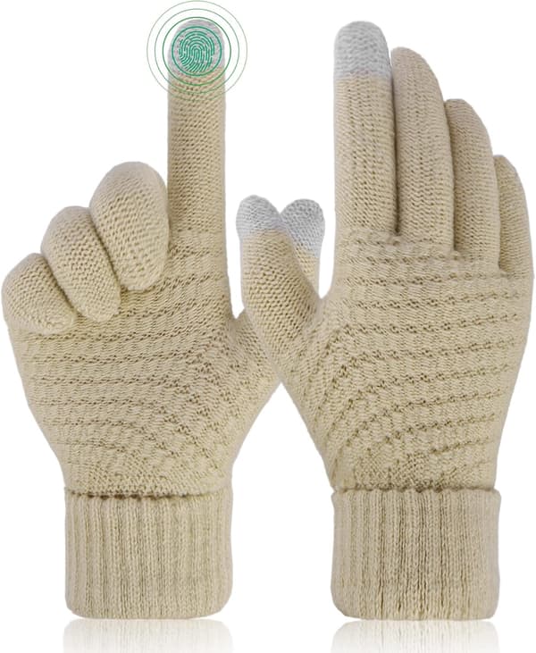 Women's Winter Gloves - Touchscreen Warm Thermal Soft Knitted