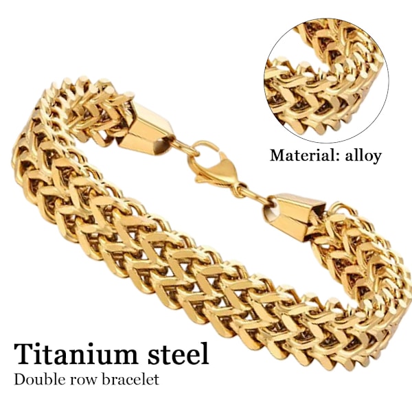 Mænds Link Kæde Armbånd Rustfrit Stål Bredde Længde