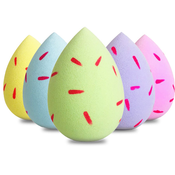 5 stk. Makeup-svampe, Foundation Blending Beauty Sponge med bladmønster