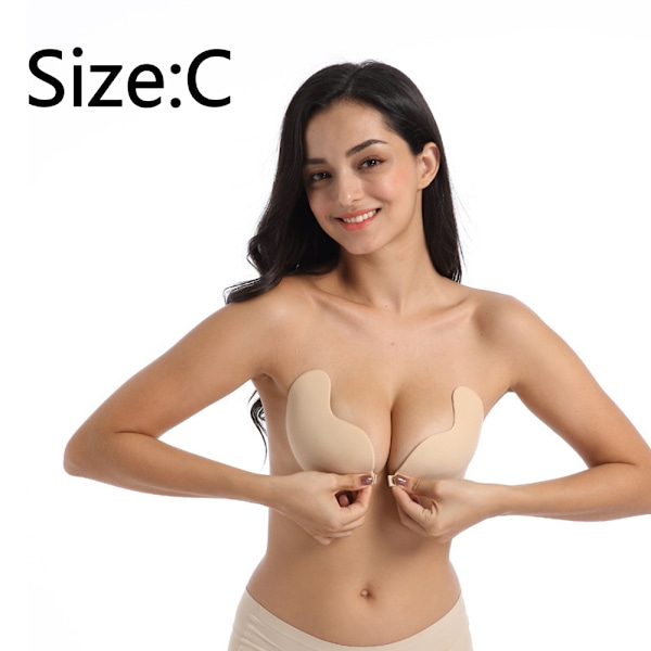 2-pack Självhäftande Osynlig BH Push Up Rygglös Bandlös Magic Sticky BH för Kvinnor